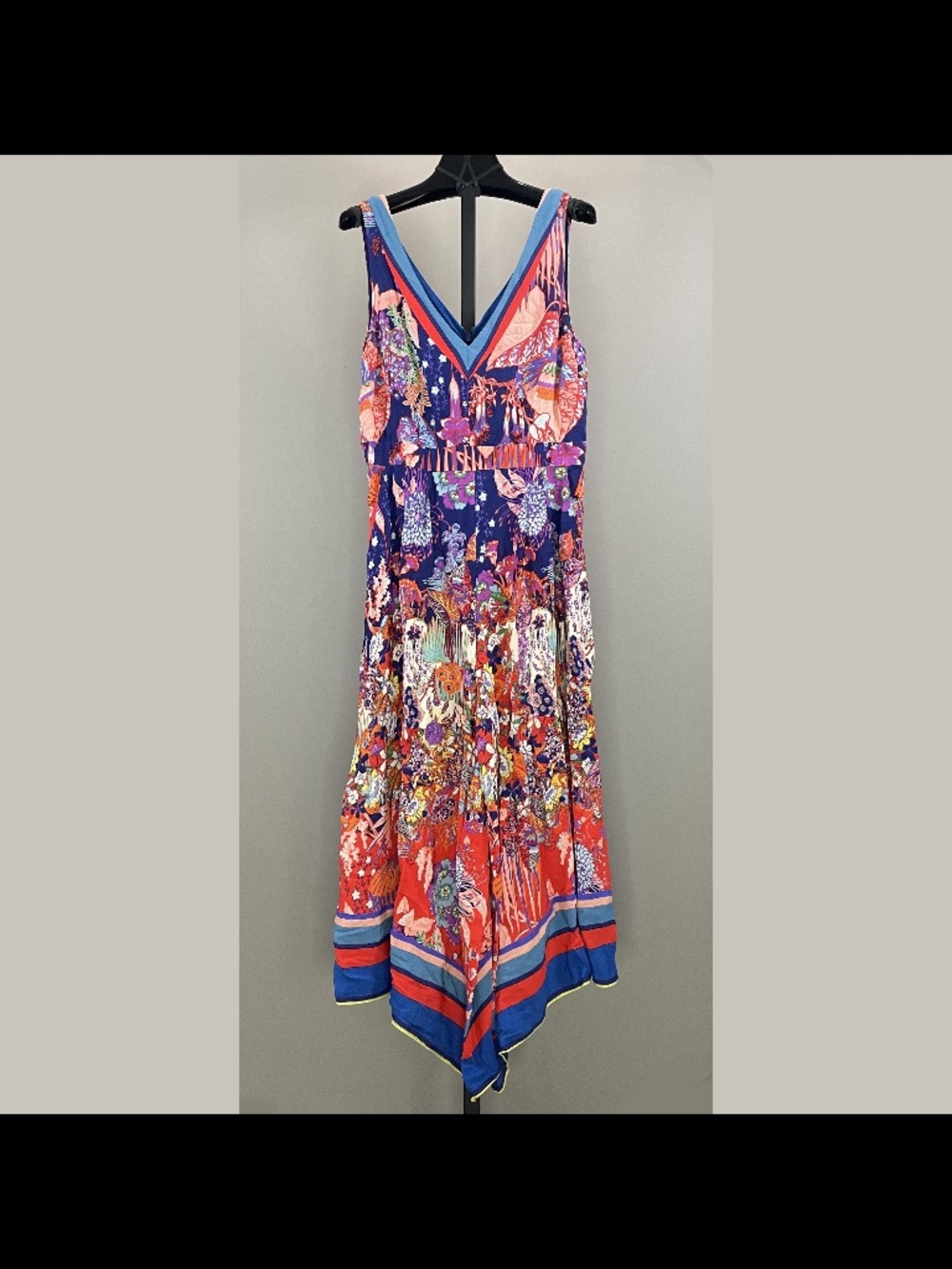 Maeve Jumpsuit Womens 8 blue red pink floral wide leg boho indie casual